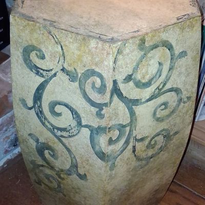 Sale Photo Thumbnail #602: Hexagonal Painted Garden Stool