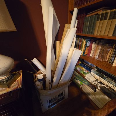 Sale Photo Thumbnail #685: Lot of Assorted Rolled Paper Documents and Books