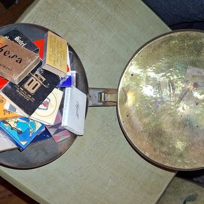 Sale Photo Thumbnail #732: Vintage Copper and Brass Bed Warmer / Warming Pan
