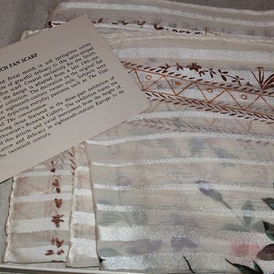 Sale Photo Thumbnail #927: Smithsonian Institution French Fan Silk Chiffon Scarf
