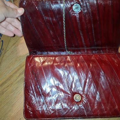 Sale Photo Thumbnail #648: Vintage Eel Skin Clutch with Chain
