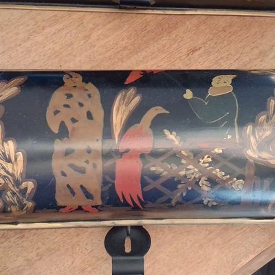 Sale Photo Thumbnail #475: Vintage Chinoiserie Toleware Document Box with Bird Motif