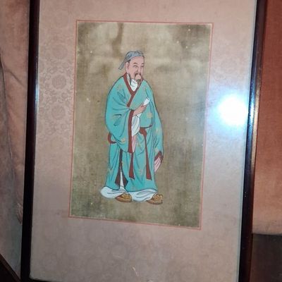 Sale Photo Thumbnail #403: Chinese Ancestor Portrait Painting of a Scholar