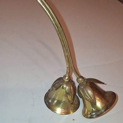 Sale Photo Thumbnail #873: Vintage Italian Brass Double Tulip Bell