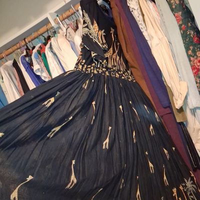 Sale Photo Thumbnail #258: Vintage Giraffe Print Full Skirt Dress