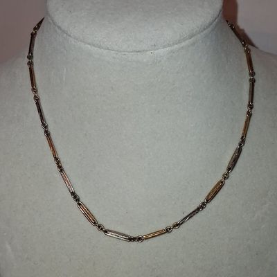 Victorian Era Two-Tone Gold Bar Link Watch Chain