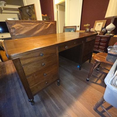Sale Photo Thumbnail #168: Vintage Executive Pedestal Desk