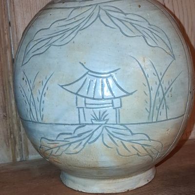 Sale Photo Thumbnail #236: Korean Buncheong Style Moon Jar