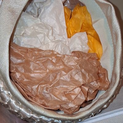 Sale Photo Thumbnail #771: Vintage Mid-Century Woven Straw or Cellophane Hat