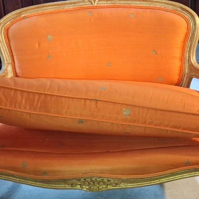 Sale Photo Thumbnail #107: Louis XV Style Giltwood Settee 29"x25"x22"