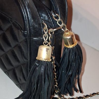 Sale Photo Thumbnail #7: Chanel Vintage Quilted Lambskin Tassel  Camera bag
