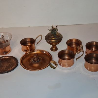 Sale Photo Thumbnail #577: Vintage Copper and Brass Miniature Kitchenware and Decor Collection
