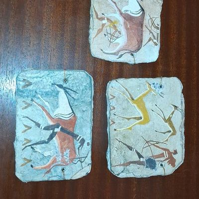 Sale Photo Thumbnail #278: Set of Three Reproduction Minoan Fresco Stone Plaques