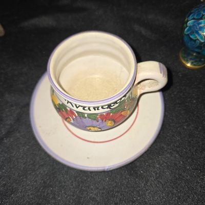 Sale Photo Thumbnail #900: Hand-Painted Greek Souvenir Demitasse Cup and Saucer - Antiparos