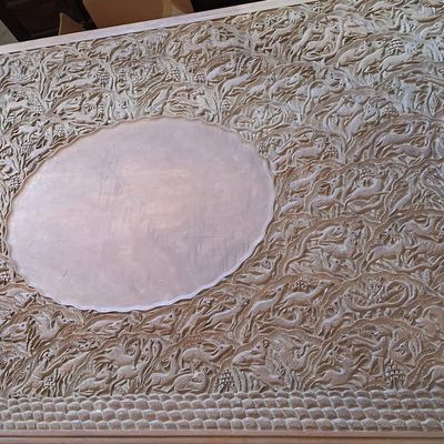 Sale Photo Thumbnail #112: Anglo-Indian Carved Hardwood Blanket Chest 41"x24"x24"