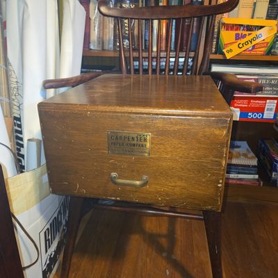 Sale Photo Thumbnail #488: Vintage Carpenter Paper Company Wooden Filing Drawer