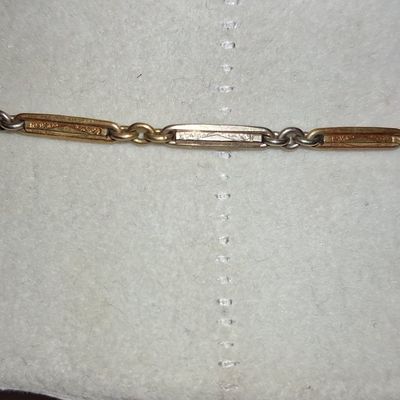 Victorian Era Two-Tone Gold Bar Link Watch Chain