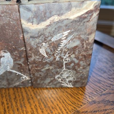 Sale Photo Thumbnail #397: Carved Soapstone Foo Dog Bookends