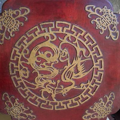Sale Photo Thumbnail #133: Antique Chinese Red Lacquered Wedding Dowry Stacking Boxes