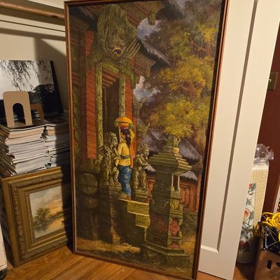 Sale Photo Thumbnail #140: Balinese Temple Scene Oil Painting