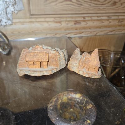 Sale Photo Thumbnail #812: Hand-Carved Bark Wood Miniature Buildings - Mexico