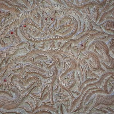 Sale Photo Thumbnail #114: Anglo-Indian Carved Hardwood Blanket Chest 41"x24"x24"