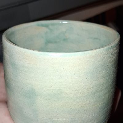 Sale Photo Thumbnail #917: Handmade Studio Pottery Yunomi Tea Cup with 'M' Mark