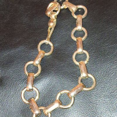 Sale Photo Thumbnail #713: Vintage Gold Tone Chunky Oval Link Chain Bracelet