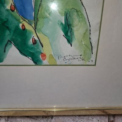 Sale Photo Thumbnail #284: Pierre Ennucio Watercolor Portrait 8"x11"