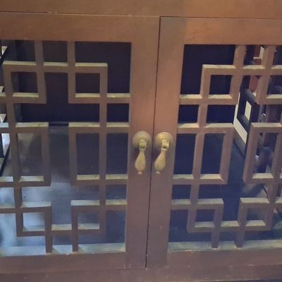 Sale Photo Thumbnail #424: Chinese Lattice Cabinet 21"x24"x24"
