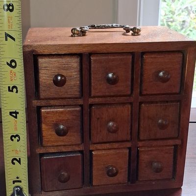 Sale Photo Thumbnail #670: Vintage Wooden Apothecary Spice Chest
