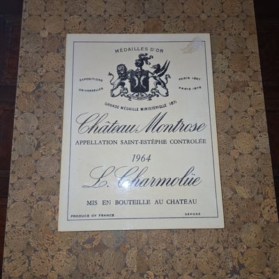 Sale Photo Thumbnail #419: Château Montrose 1964 Wine Label Wall Art