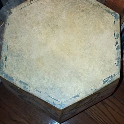 Sale Photo Thumbnail #601: Hexagonal Painted Garden Stool