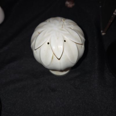 Sale Photo Thumbnail #991: Vintage Milk Glass Petal-Form Shaker