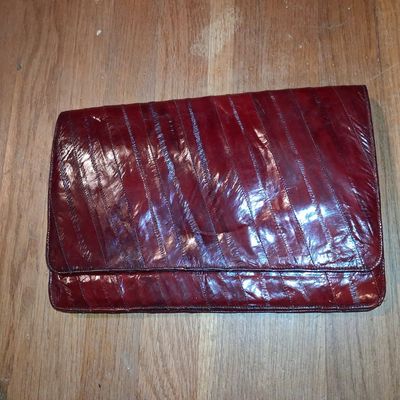 Sale Photo Thumbnail #647: Vintage Eel Skin Clutch with Chain