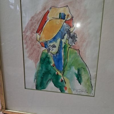 Sale Photo Thumbnail #283: Pierre Ennucio Watercolor Portrait 8"x11"