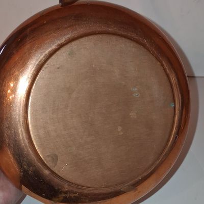 Sale Photo Thumbnail #667: Vintage Copper Saucepan with Wood Handle - Made in Portugal