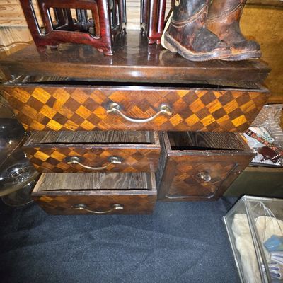 Sale Photo Thumbnail #218: Victorian Miniature Parquetry Jewelry Box
