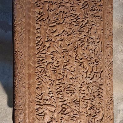 Sale Photo Thumbnail #228: Anglo-Indian Hand-Carved Tropical Wood Box 18"x12"