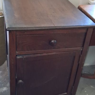 Sale Photo Thumbnail #353: Vintage Wood Bedside Commode Cabinet