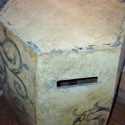 Sale Photo Thumbnail #603: Hexagonal Painted Garden Stool