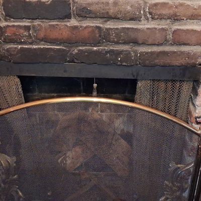 Sale Photo Thumbnail #233: Neoclassical Style Brass Fireplace Screen