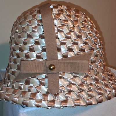 Sale Photo Thumbnail #583: Mr. John Vintage Woven Ribbon Cloche Hat