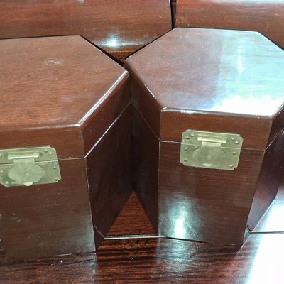 Sale Photo Thumbnail #187: Collection of Vintage Mahogany Tea Caddies and Boxes