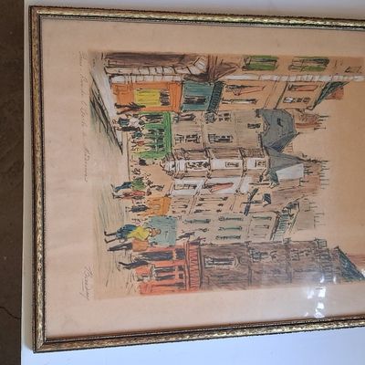 Sale Photo Thumbnail #257: Jean-Gabriel Daragnès Etching: Paris, Rue de l'École de Médecine