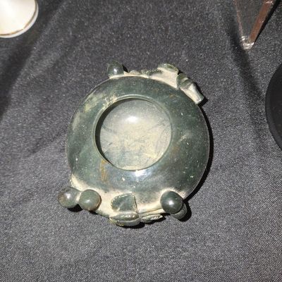 Sale Photo Thumbnail #130: Carved Spinach Jade Brush Washer with Fruit Motif