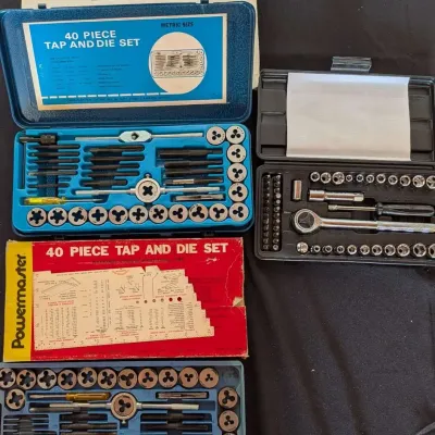 Pittsburgh Tap and Die Set Lot of 2 - SAE and Metric 40-Piece