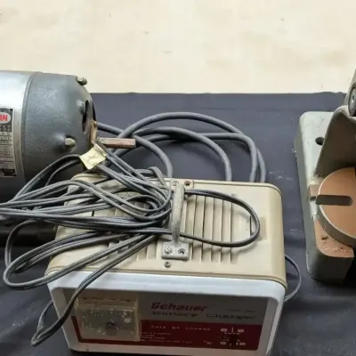 Craftsman Motor, Schauer Charger, Vise Fixture Lot