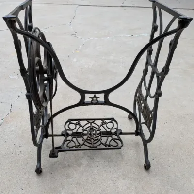 Antique Domestic Sewing Machine Cast Iron Treadle Base