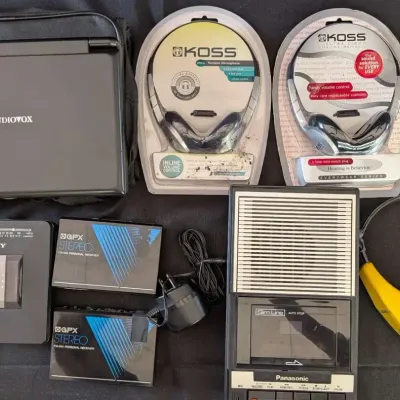 Sony Walkman, Panasonic Recorder, Koss Headphones and Audiovox Portable DVD Player Lot